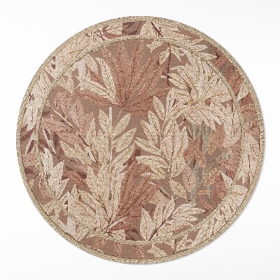 Dywan winylowy okrągły Liście w stylu boho vintage roślinność