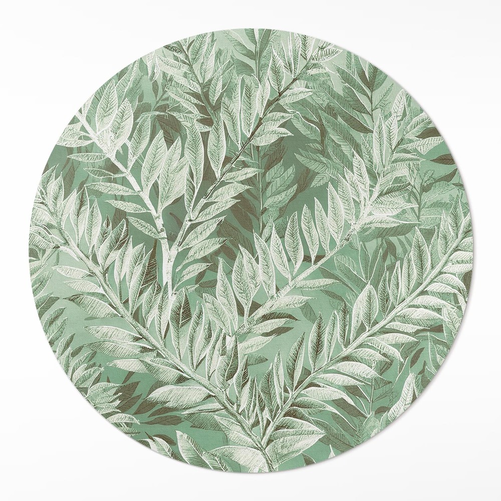 Dywan winylowy okrągły Bujna roślinność boho vintage