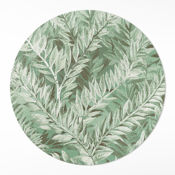 Dywan winylowy okrągły Bujna roślinność boho vintage - Wallfluent.pl