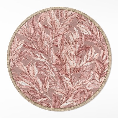 Dywan winylowy okrągły Delikatne pastelowe liście boho