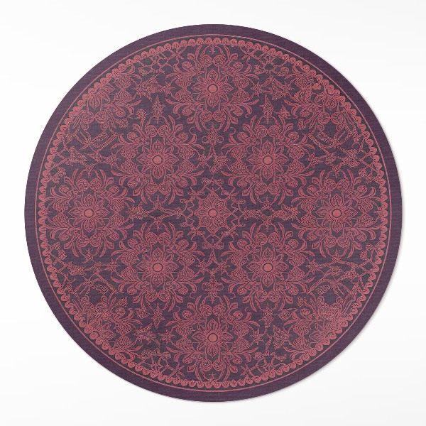 Dywan winylowy okrągły Dekoracyjny zdobiony wzór w stylu vintage - Wallfluent.pl