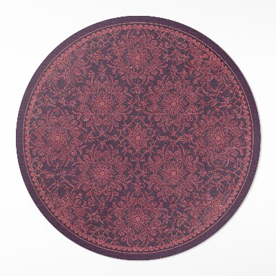 Dywan winylowy okrągły Dekoracyjny zdobiony wzór w stylu vintage - Wallfluent.pl