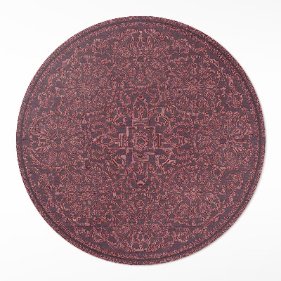 Dywan winylowy okrągły Dekoracyjny geometryczny wzór w stylu vintage - Wallfluent.pl