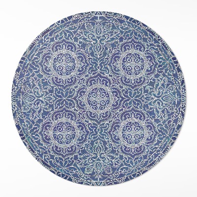 Dywan winylowy okrągły Bogato zdobiony geometryczny wzór vintage