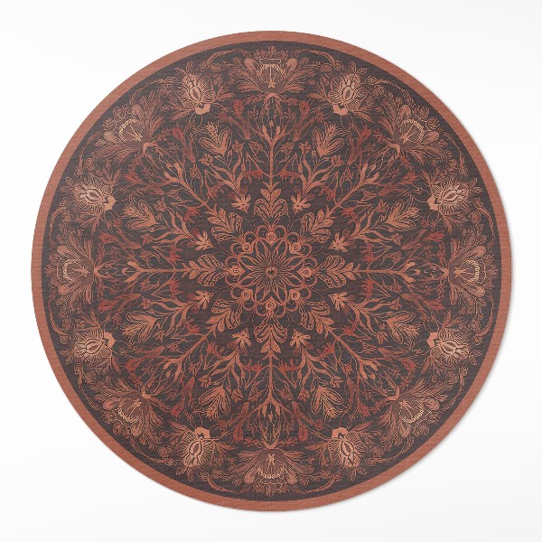 Dywan winylowy okrągły Ozdobny vintage geometryczny wzór - Wallfluent.pl