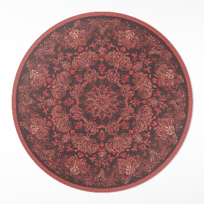 Dywan winylowy okrągły Zagęszczona andala motywy roślinne vintage - Wallfluent.pl