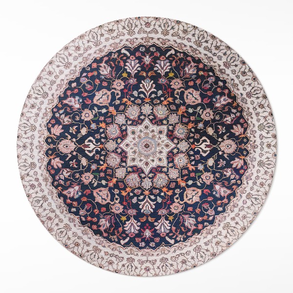 Dywan winylowy okrągły Vintage ozdobny wzór mandala w starym stylu - Wallfluent.pl