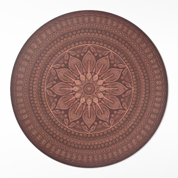 Dywan winylowy okrągły Orientalna mandala wzór dekoracyjny boho - Wallfluent.pl
