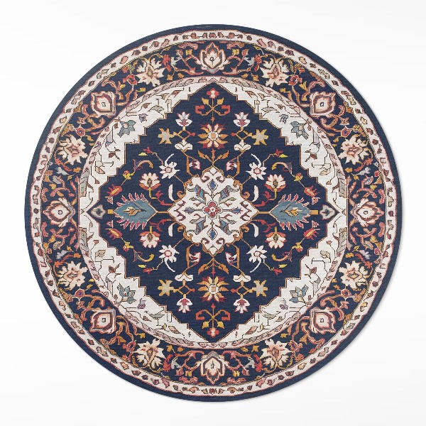 Dywan winylowy okrągły Elegancki turecki wzór dekoracyjny vintage - Wallfluent.pl
