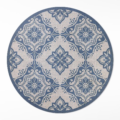 Dywan winylowy okrągły Portugalskie płytki delikatny wzór vintage - Wallfluent.pl
