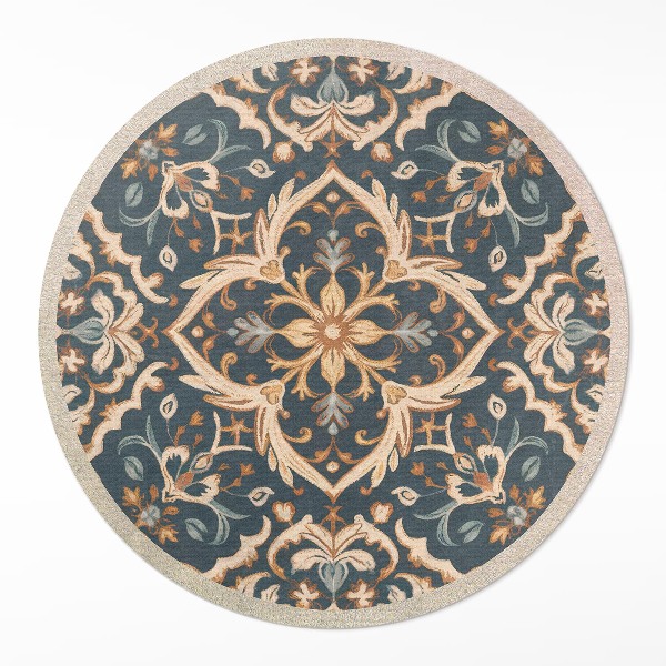 Dywan winylowy okrągły Roślinny ornament vintage - Wallfluent.pl