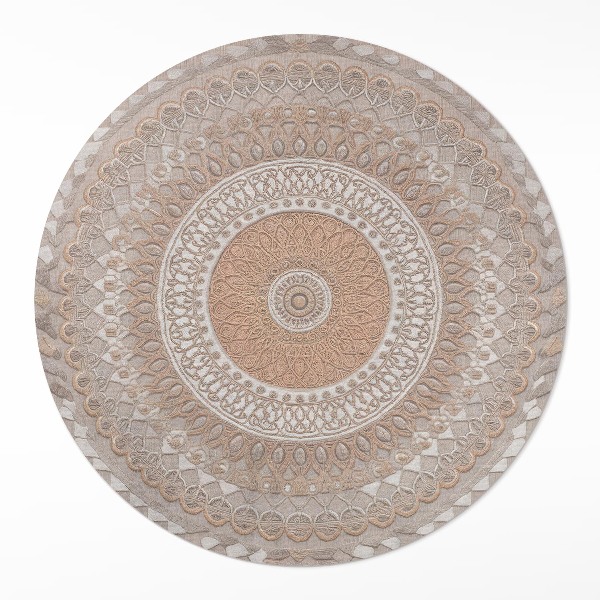 Dywan winylowy okrągły Pleciona mandala, makatka ornament boho - Wallfluent.pl