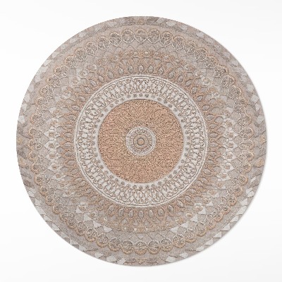 Dywan winylowy okrągły Pleciona mandala, makatka ornament boho - Wallfluent.pl