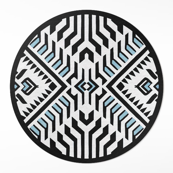 Dywan winylowy okrągły Geometryczny abstrakcyjny wzór styl indiański - Wallfluent.pl