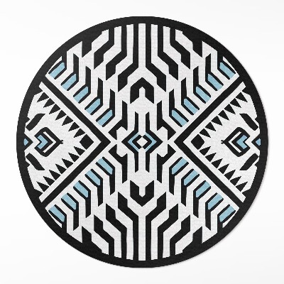Dywan winylowy okrągły Geometryczny abstrakcyjny wzór styl indiański - Wallfluent.pl