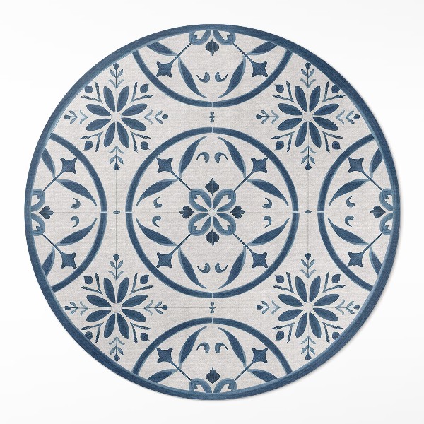 Dywan winylowy okrągły Delikatne płytki styl portugalski vintage - Wallfluent.pl
