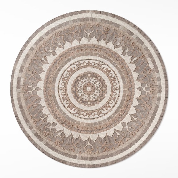 Dywan winylowy okrągły Dekoracyjny ornament w antycznym stylu - Wallfluent.pl