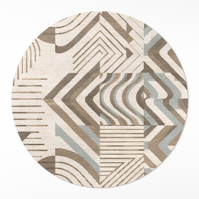 Dywan winylowy okrągły Nieregularne linie i kształty abstrakcja