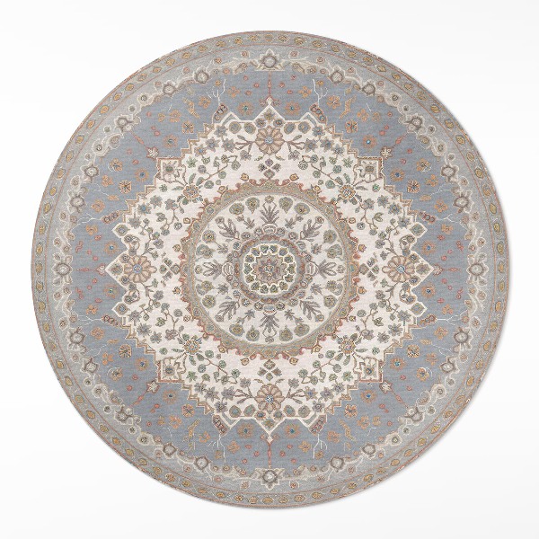 Dywan winylowy okrągły Delikatny ornament roślinny mandala vintage - Wallfluent.pl