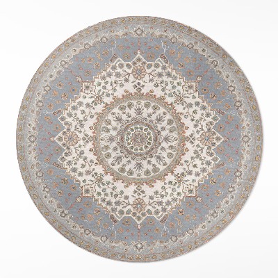 Dywan winylowy okrągły Delikatny ornament roślinny mandala vintage - Wallfluent.pl