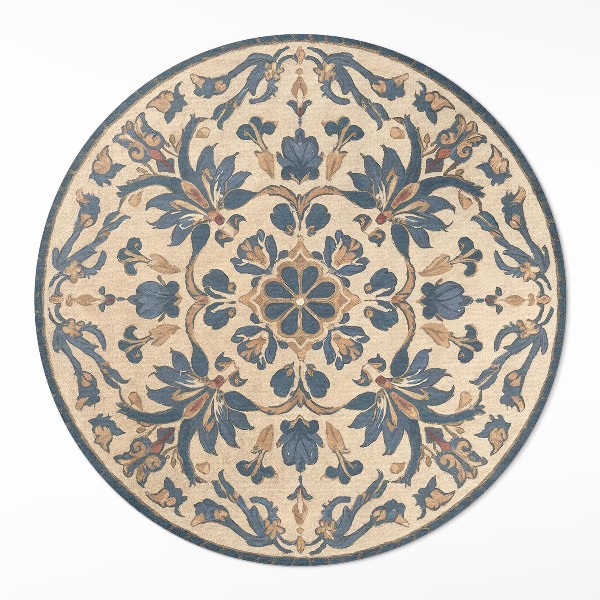 Dywan winylowy okrągły Ornament w stylu rokoko mandala vintage - Wallfluent.pl