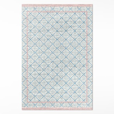 Dywan winylowy Regularne niebieskie linie imitacja tkaniny