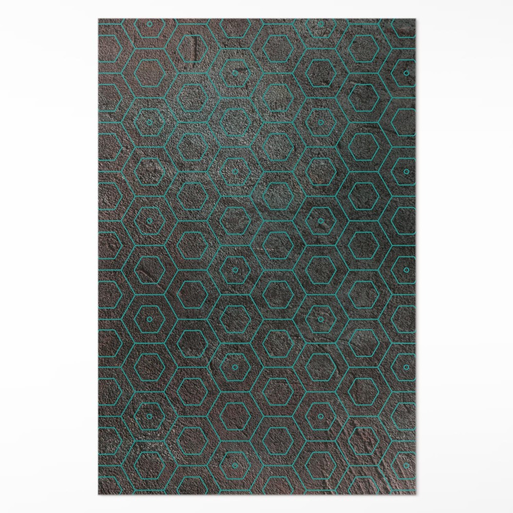 Dywan winylowy Heksagony retro surowy design