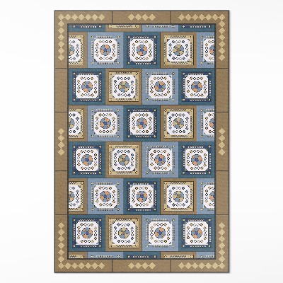 Dywan winylowy Geometryczna kostka wzór w stylu retro