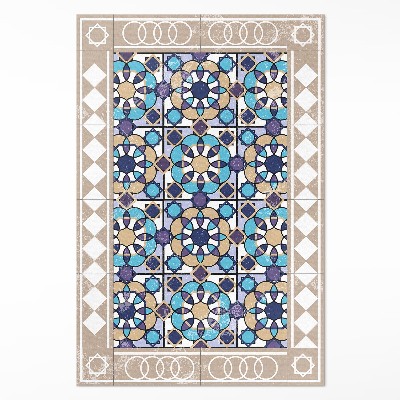 Dywan winylowy Kwadraty w romby wytarte kafelki