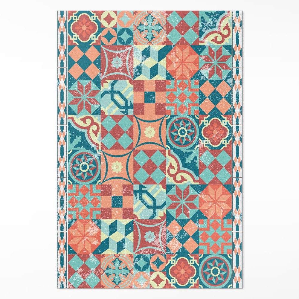 Dywan winylowy Portugalskie retro wytarte kafelki
