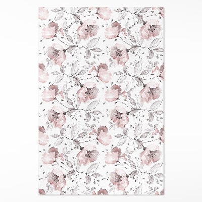 Dywan winylowy Piękne malowane kwiaty akwarelowe rośliny