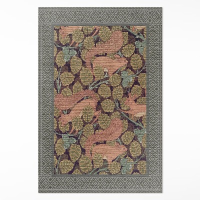 Dywan winylowy Wiewiórki i liście orzechowca ilustracja