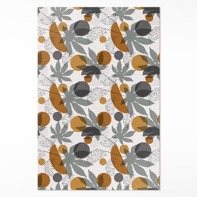 Dywan winylowy Ilustracja liści i kształtów boho