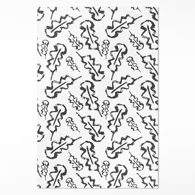 Dywan winylowy Malowane liście w minimalistycznym stylu