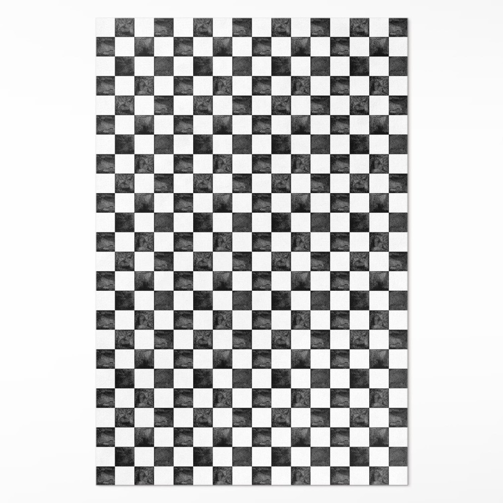 Dywan winylowy Kamienna szachownica monochromatyczna