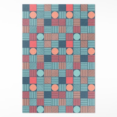 Dywan winylowy Retro vintage wzór geometryczny