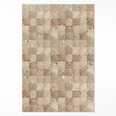 Dywan winylowy Drewniane kwadraty mozaika słoi drzew