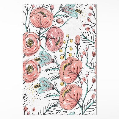 Dywan winylowy Pastelowe kwiaty piękna subtelna ilustracja