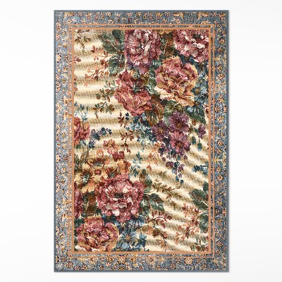 Dywan winylowy Ozdobny kwiatowy wzór w stylu retro