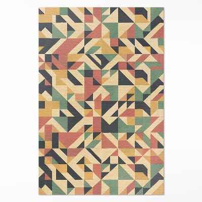 Dywan winylowy Kolorowa abstrakcja z trójkątów i kwadratów