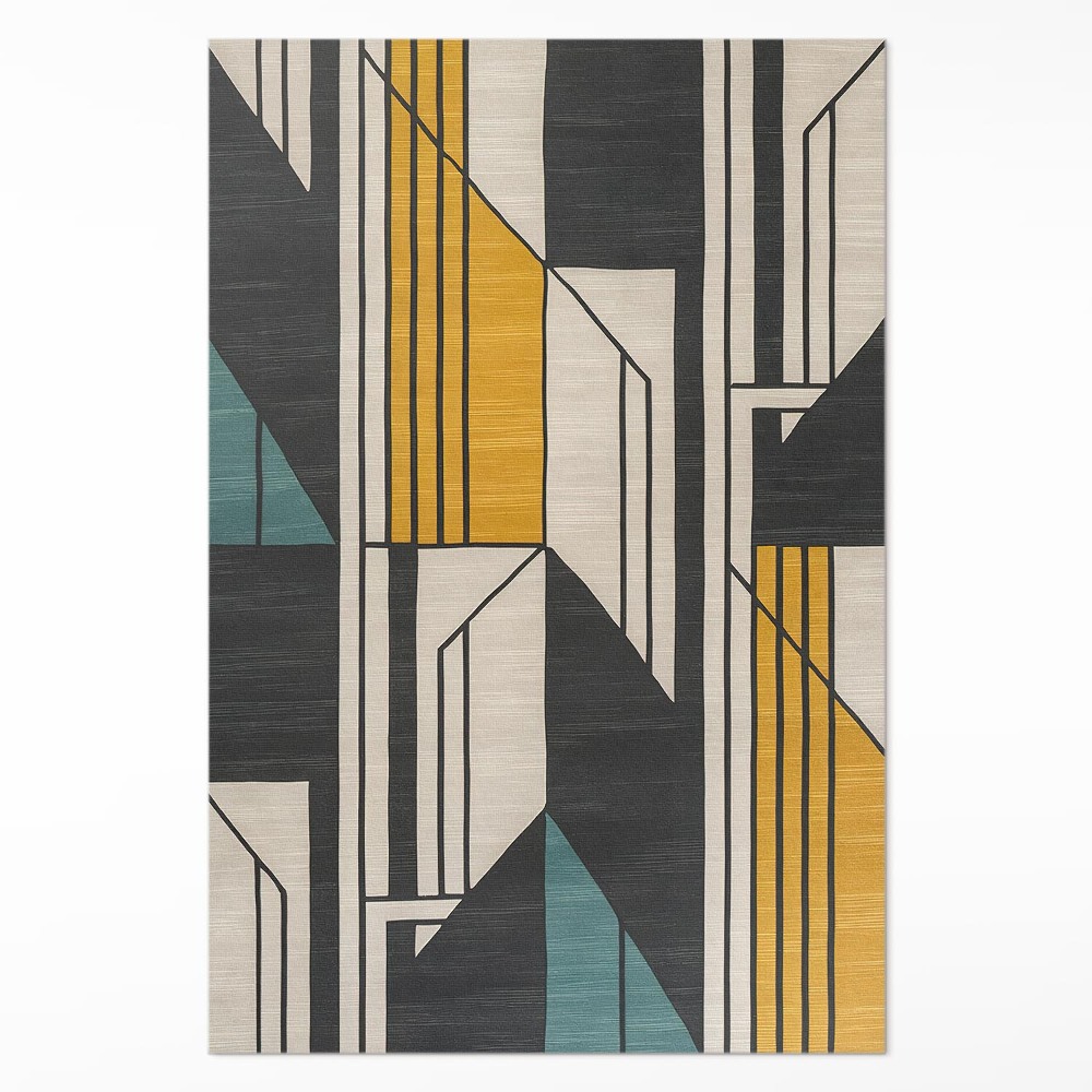 Dywan winylowy Geometryczna abstrakcja w stylu vintage