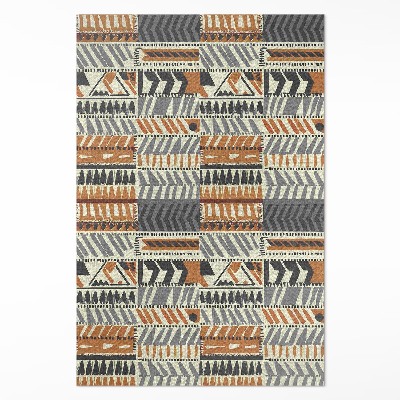 Dywan winylowy Boho linearne abstrakcje styl indiański