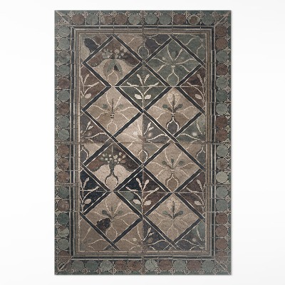 Dywan winylowy Elegancka geometria na kaflach vintage