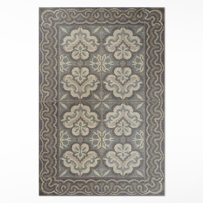 Dywan winylowy Rustykalna geometria na kafelkach vintage