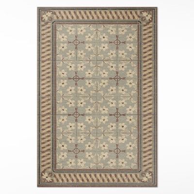 Dywan winylowy Kwiaty i płatki w mozaikach retro stylu