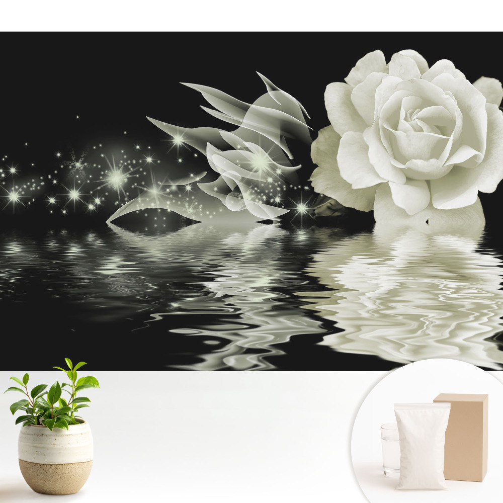 Fototapeta na wymiar do sypialni Magiczna róża z efektem świetlistym