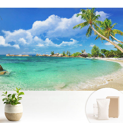 Fototapeta flizelinowa do salonu Egzotyczna plaża palmy zieleń