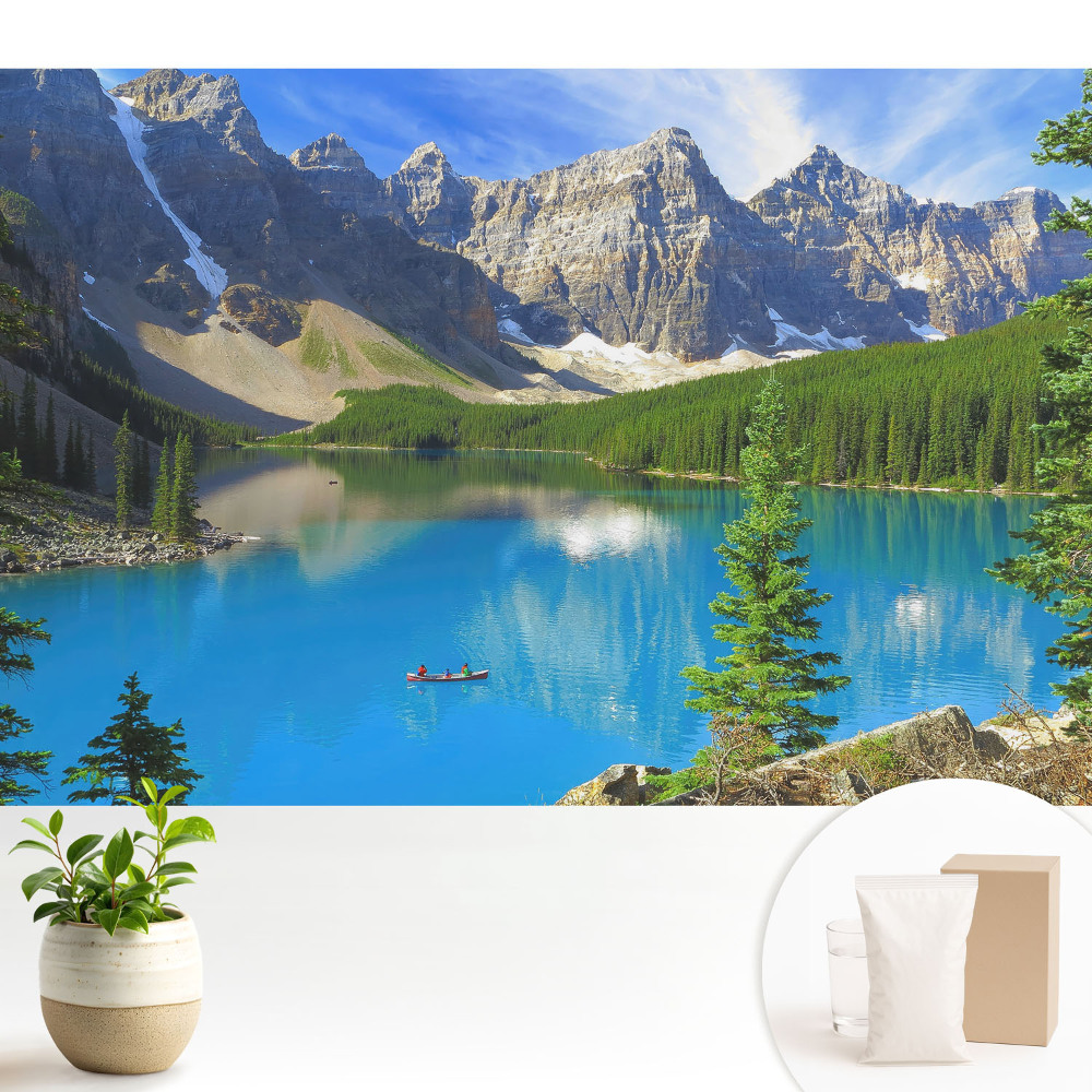 Nowoczesna fototapeta na wymiar Góry jezioro zieleń harmonia