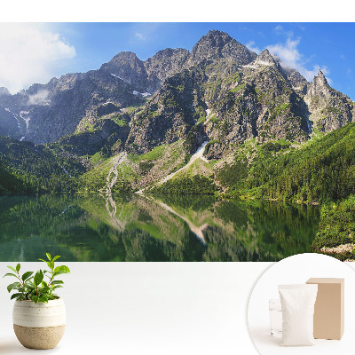 Nowoczesna fototapeta na wymiar Górskie szczyty nad jeziorem