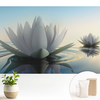 Fototapeta z nadrukiem na flizelinie Delikatne lilie wodne harmonia wody